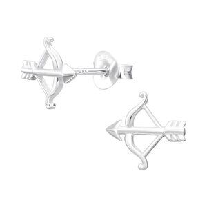 Sterling Silver Bow and Arrow Tiny Studs